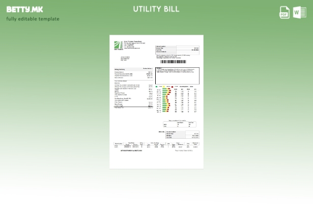 Модерен стил САД Онтарио Ери Темза шаблон сметки за комунални услуги